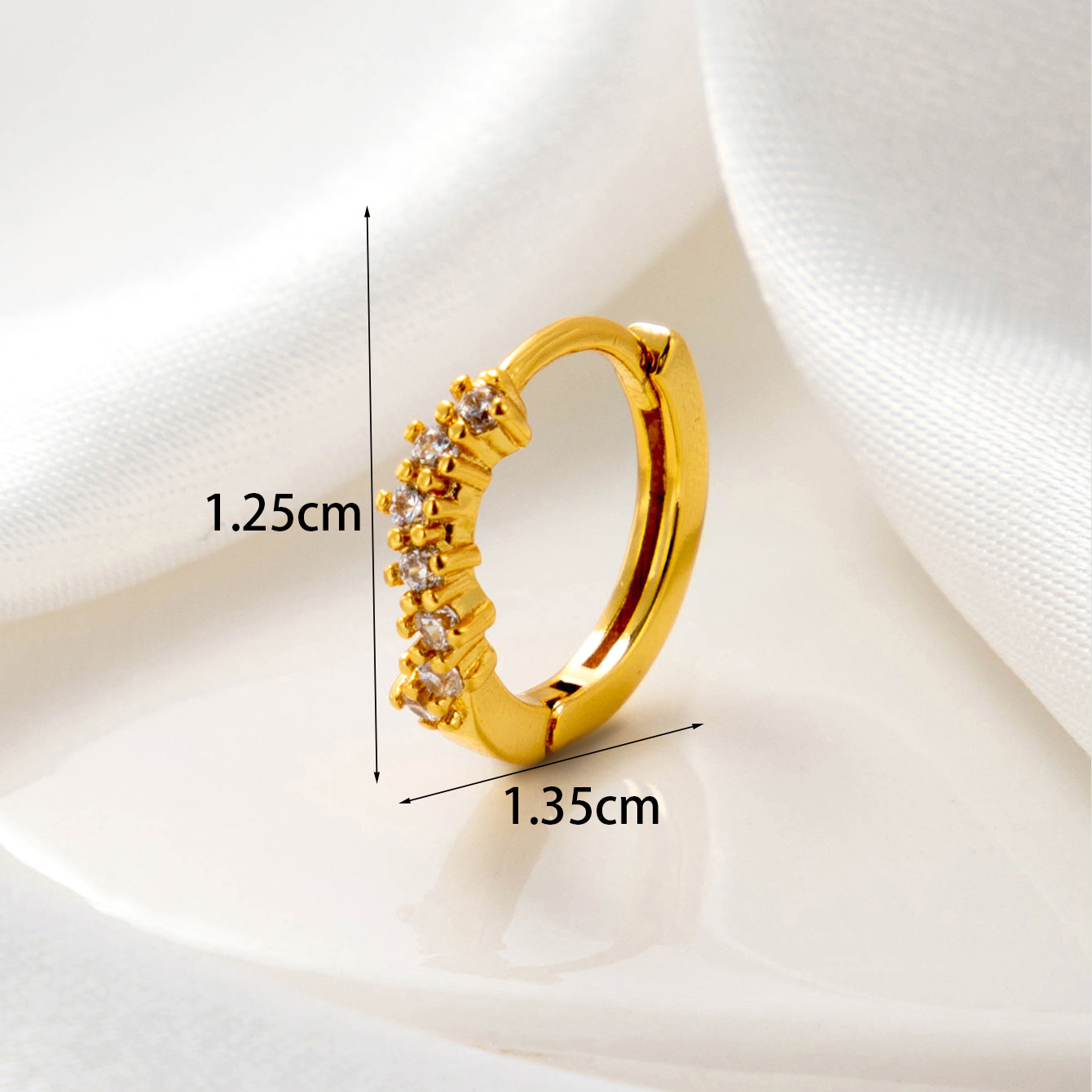 1 Piece Simple Series Copper  Gold Color Material Zircon Women's Hoop Earrings h5 